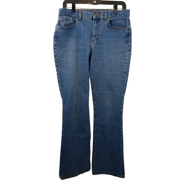 Lauren Ralph Lauren Blue Denim Jeans Vintage Flap Pockets Bootcut Size 8 - Picture 1 of 3